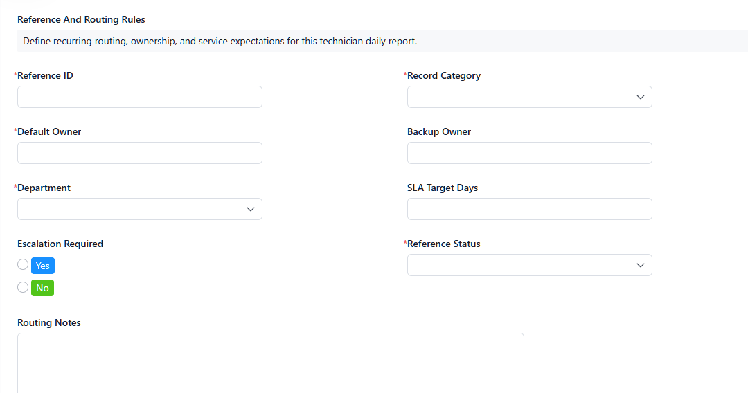 Technician Daily Report | Jobs, Time & Blockers