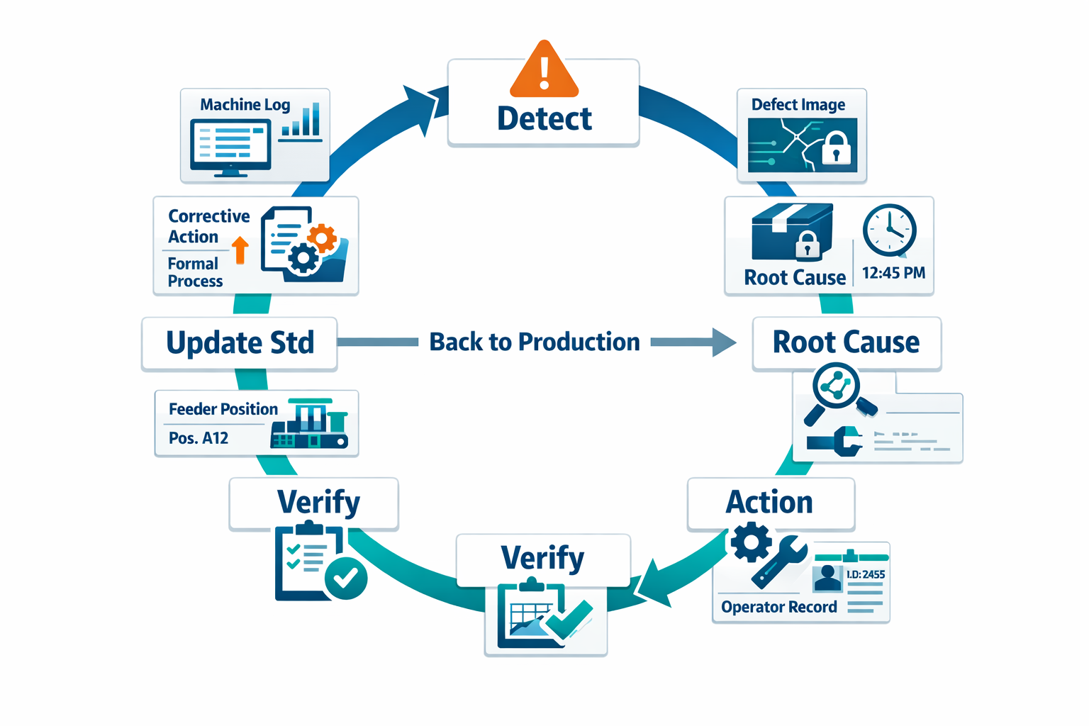 Closed-loop corrective action workflow for quality by design defect prevention in manufacturing