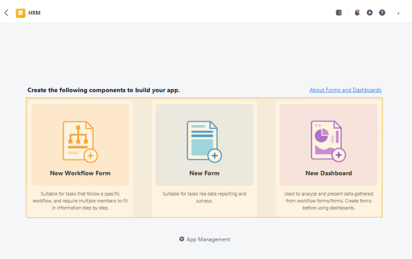 Create Forms Dashboard or Workflow