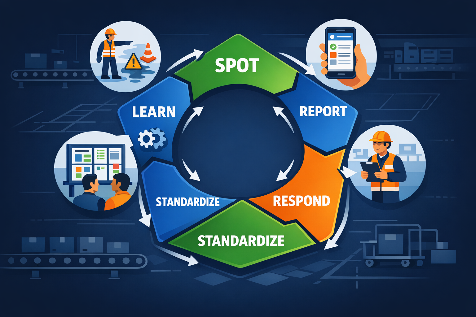 Five-step closed-loop safety culture framework for manufacturing: spot, report, respond, standardize, and learn